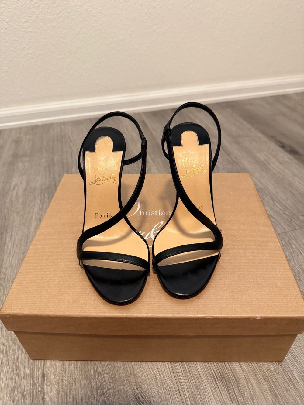 Christian Louboutin Black Strappy High Heel Sandals